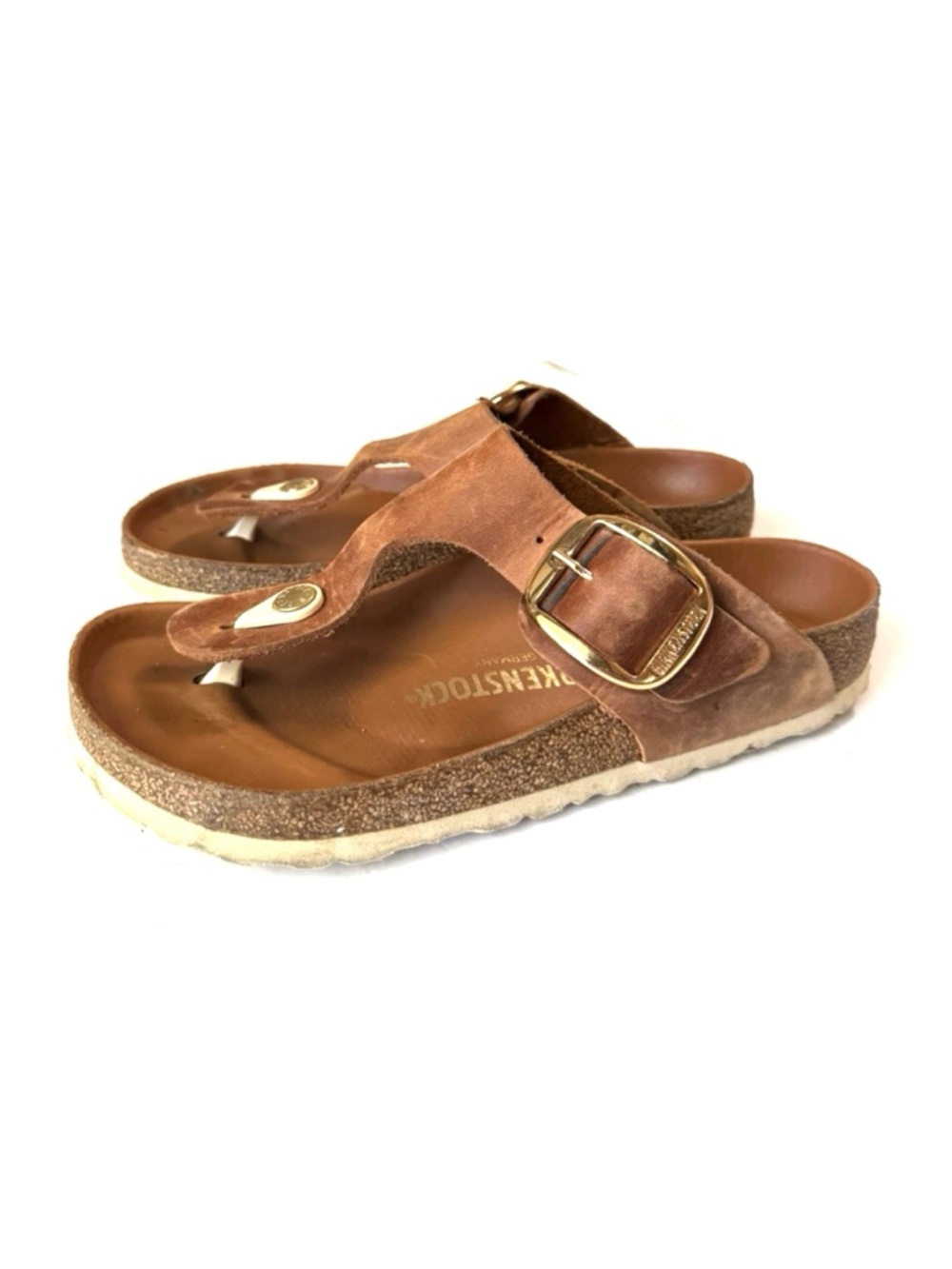 Birkenstock Gizeh Big Buckle Sandal in Cognac Size 38 EU/7.5 US - Picture 10 of 13